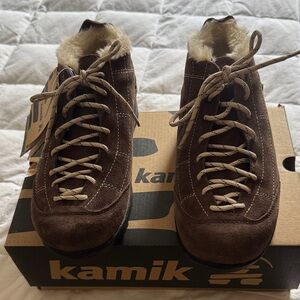 Kamik Chocolate Suede Fur-Lined Sneakers/Boot